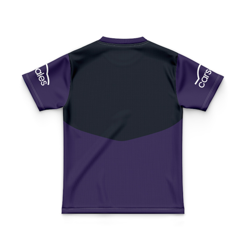 Kid's NRL Melbourne Storm 2025 Media Black Purple Jersey