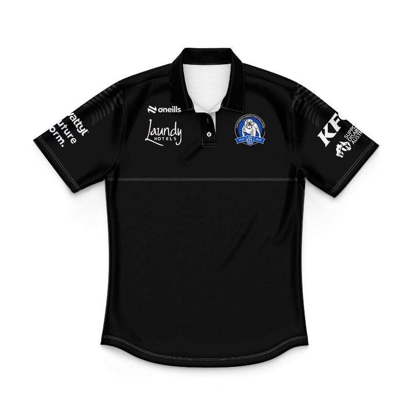 Kid's NRL Canterbury-Bankstown Bulldogs 2025 Black Media Polo Jersey