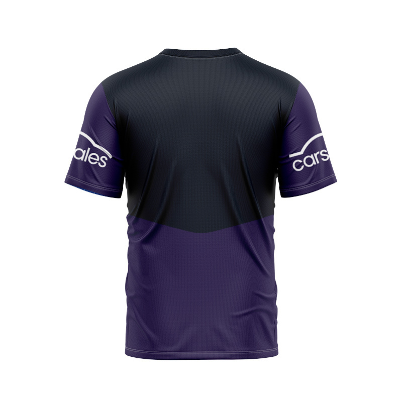NRL Melbourne Storm 2025 Media Black Purple Tee