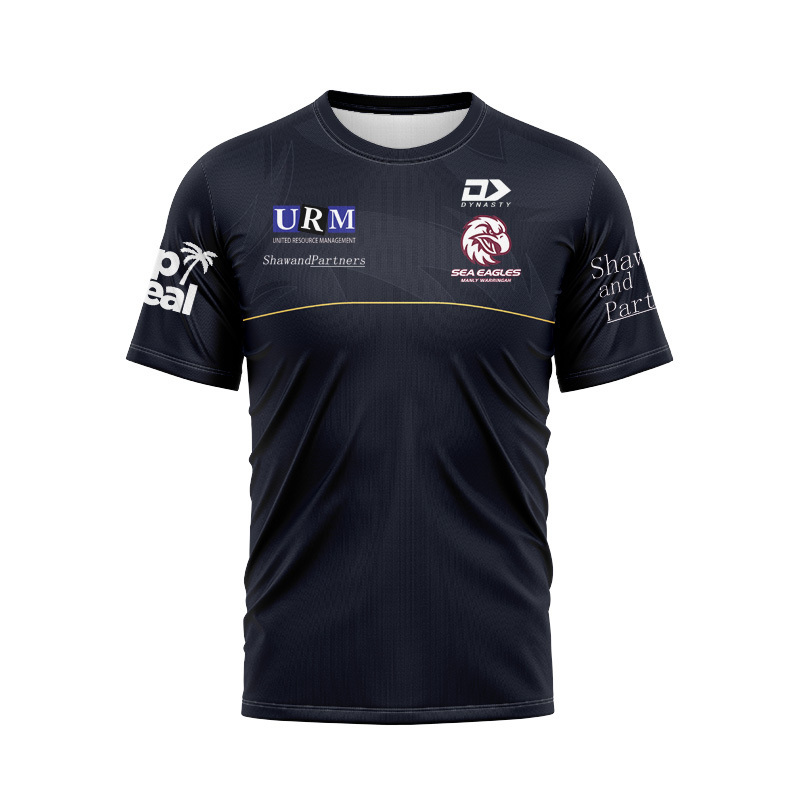 NRL Manly Warringah Sea Eagles 2025 Black Media Tee