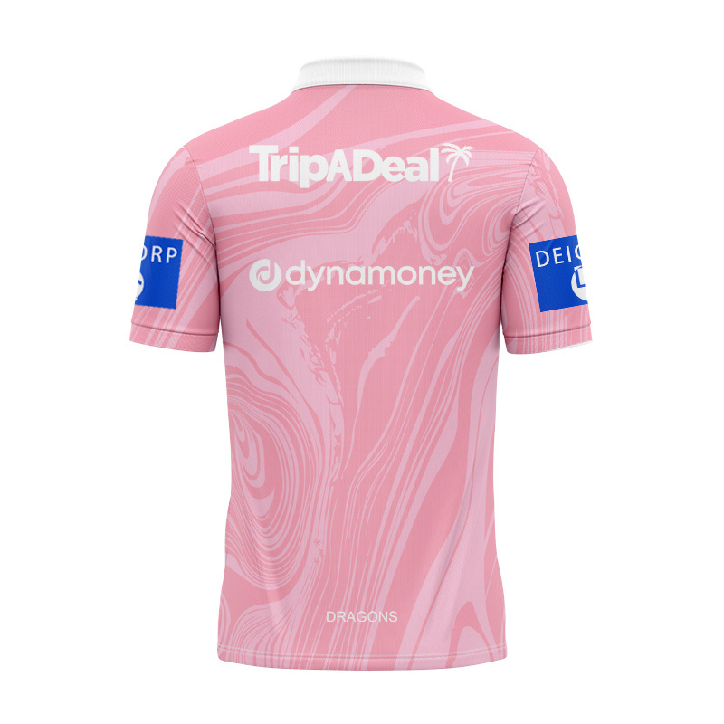 NRL St George Illawarra Dragons 2025 Pink Training Polo Shirt