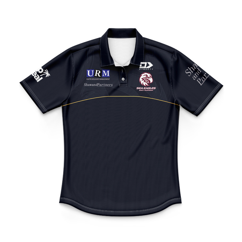 Kid's NRL Manly Warringah Sea Eagles 2025 Black Media Polo Jersey