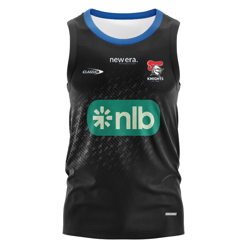 NRL Newcastle Knights 2025 Black Training Singlet