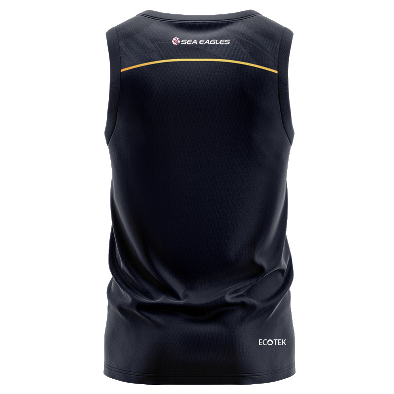 NRL Manly Warringah Sea Eagles 2025 Black Media Singlet