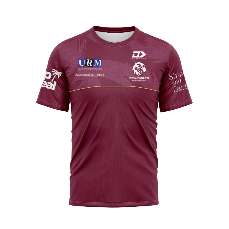 NRL Manly Warringah Sea Eagles 2025 Maroon Media Tee