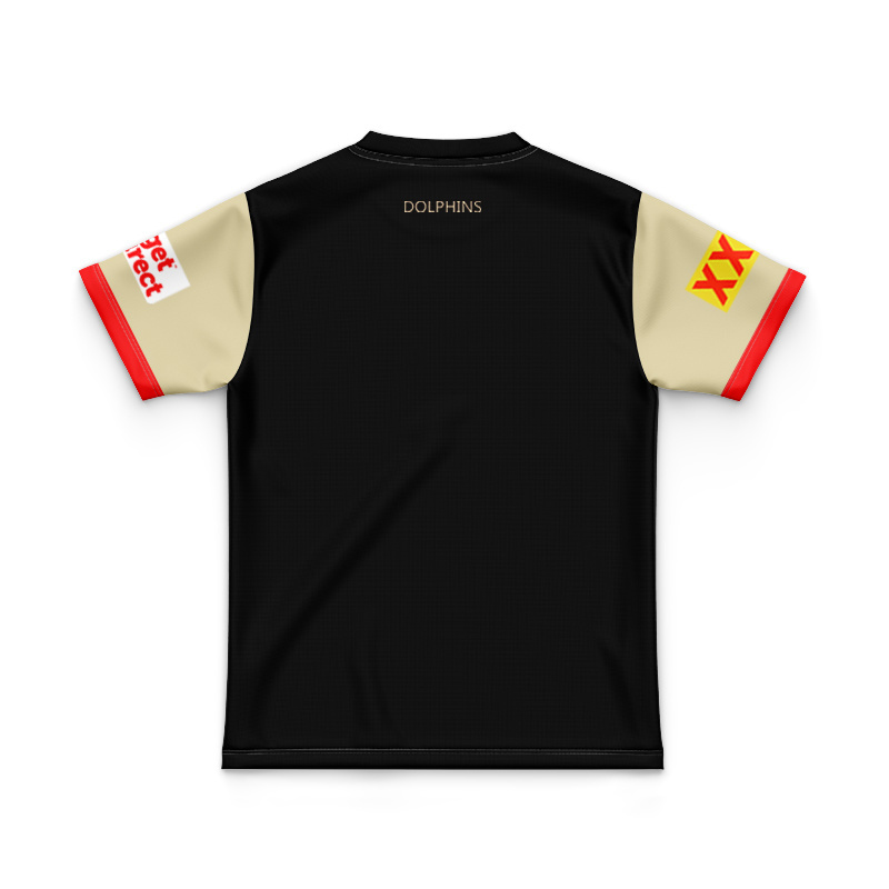 Kid's NRL Dolphins 2025 Black Players Media Jersey