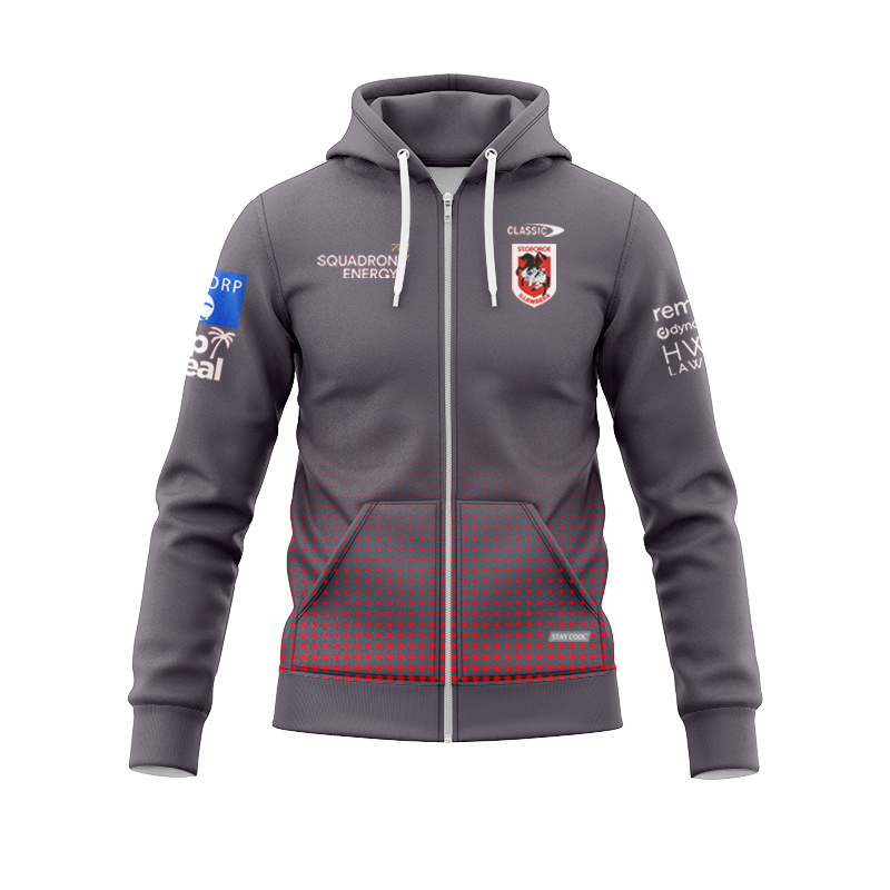 NRL St George Illawarra Dragons 2025 Team Zipper Hoodie