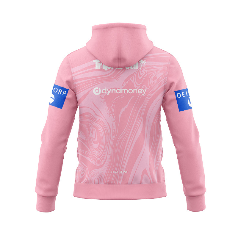 NRL St George Illawarra Dragons 2025 Pink Training Zipper Hoodie