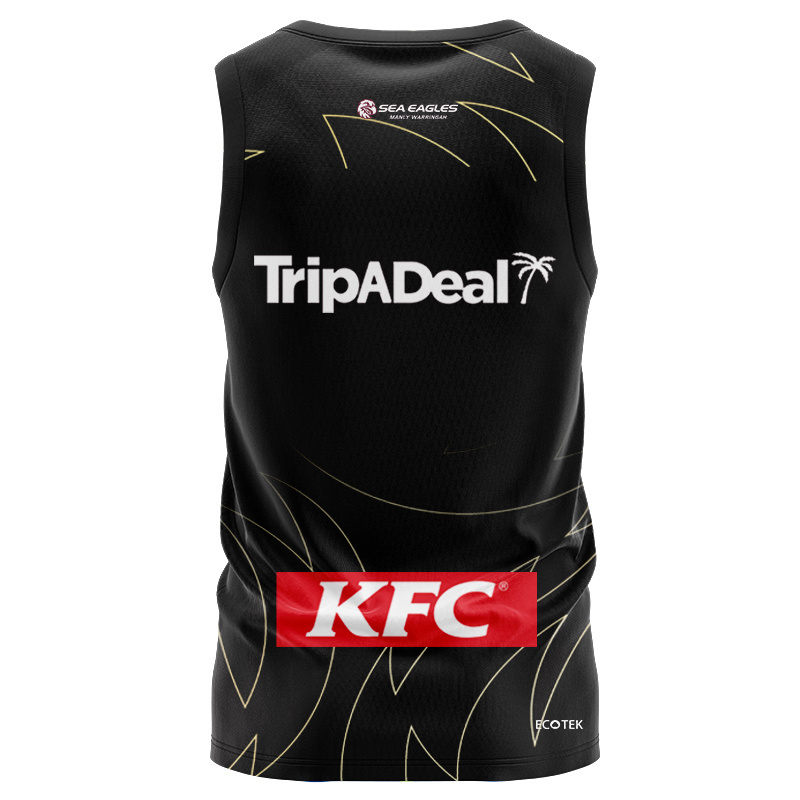 NRL Manly Warringah Sea Eagles 2025 Black Training Singlet