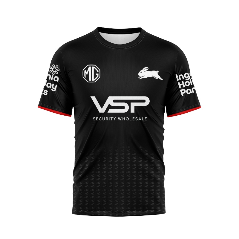 NRL South Sydney Rabbitohs 2025 Black Pro Training T-shirt