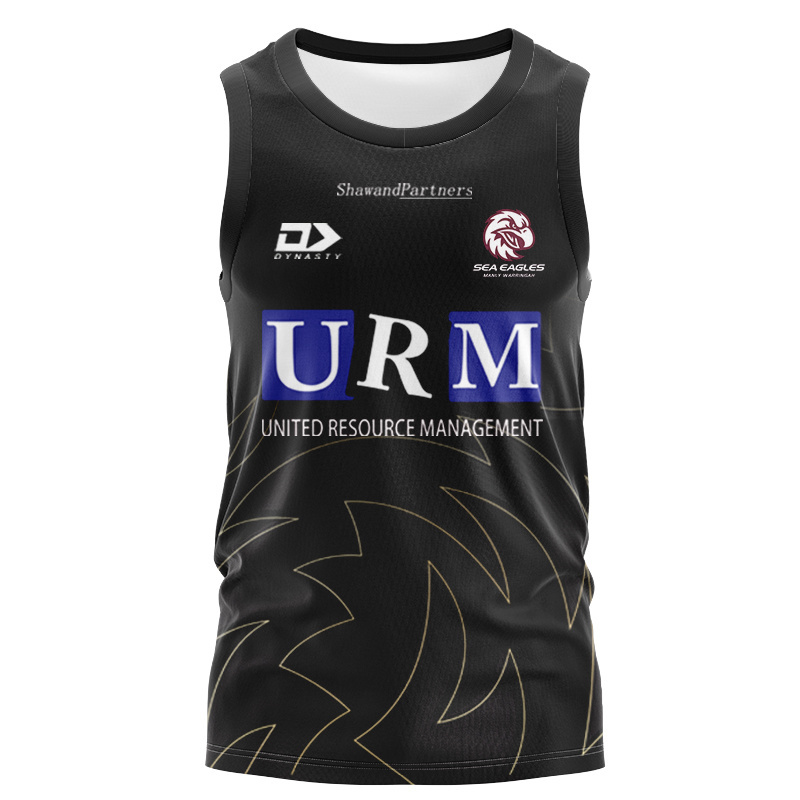 NRL Manly Warringah Sea Eagles 2025 Black Training Singlet