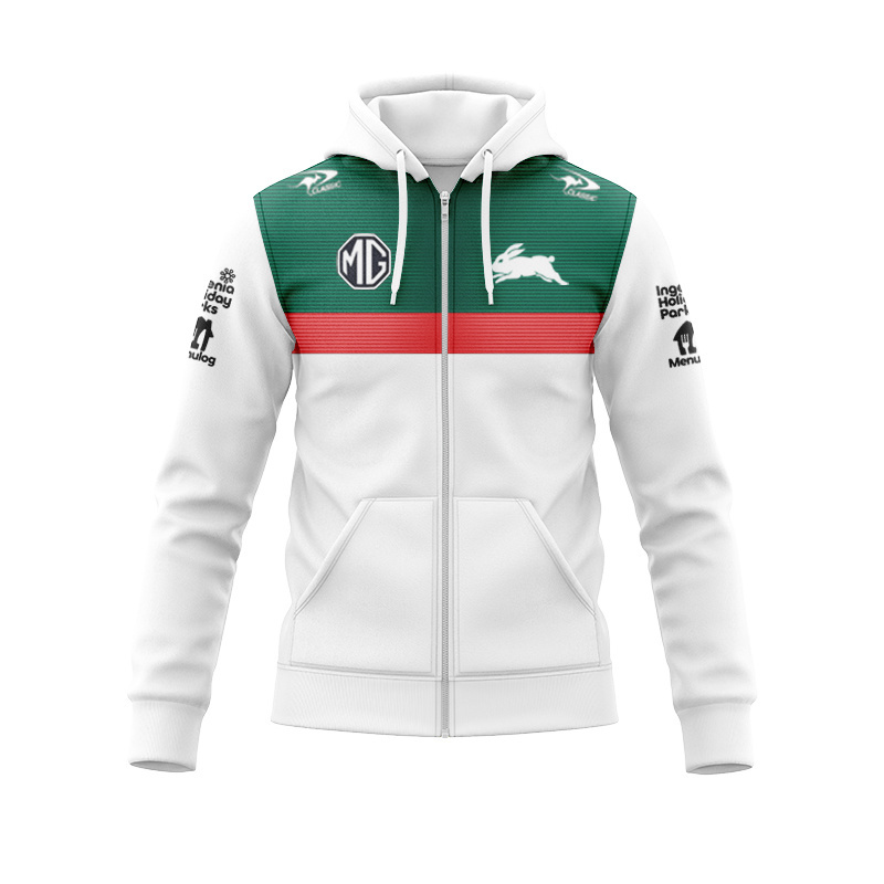 NRL South Sydney Rabbitohs 2025 Coaches Media Zipper Hoodie