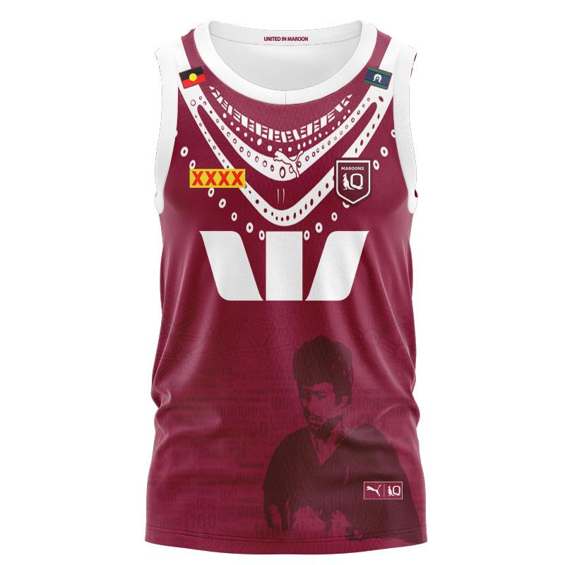 QLD Maroons 2025 Indigenous Burgundy Singlet