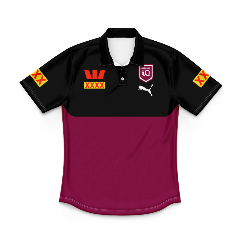 Kid's QLD Maroons 2025 Training Polo Jersey