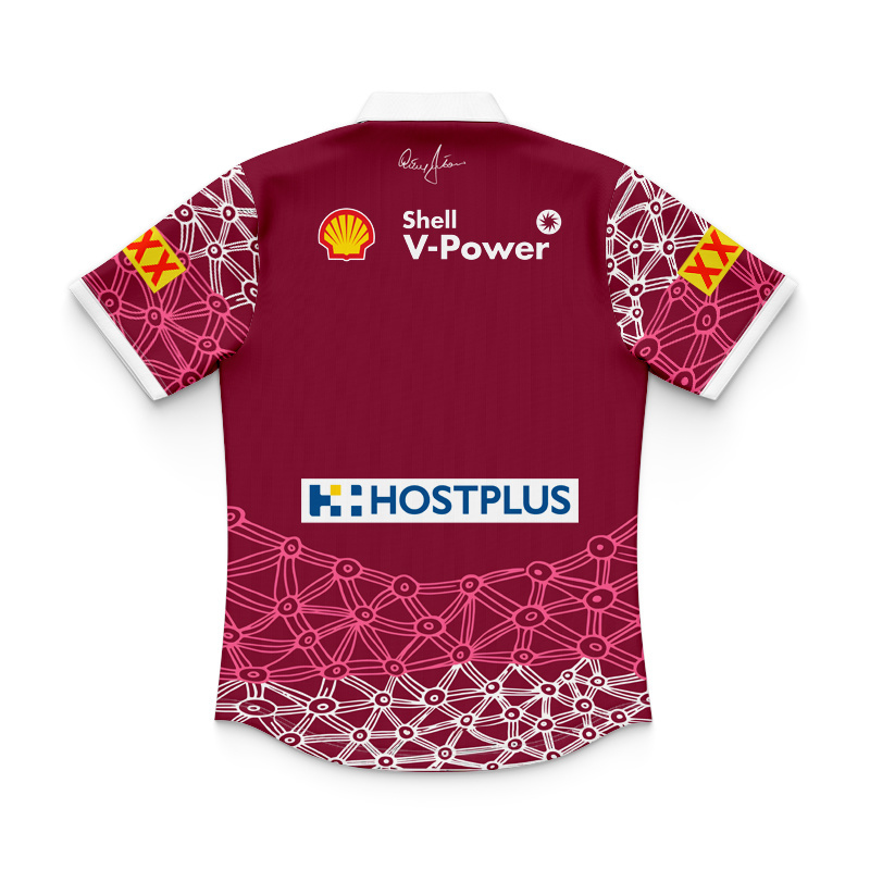 Kid's QLD Maroons 2025 Indigenous Burgundy Polo Jersey