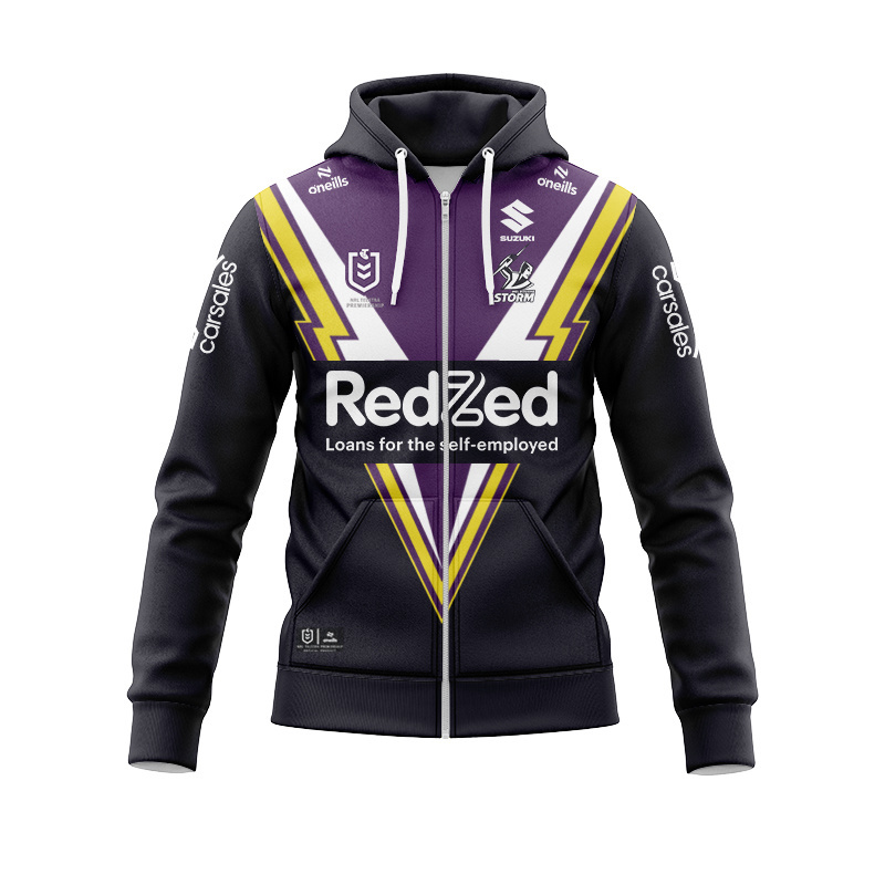 NRL Melbourne Storm 2025 Alternate Zipper Hoodie
