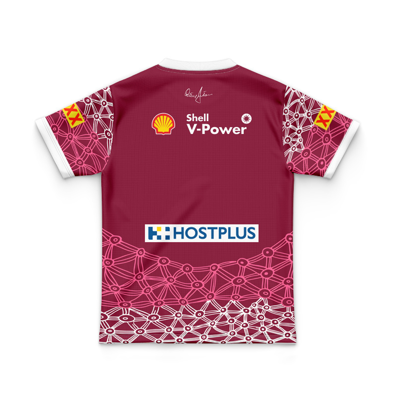 Kid's QLD Maroons 2025 Indigenous Burgundy Jersey