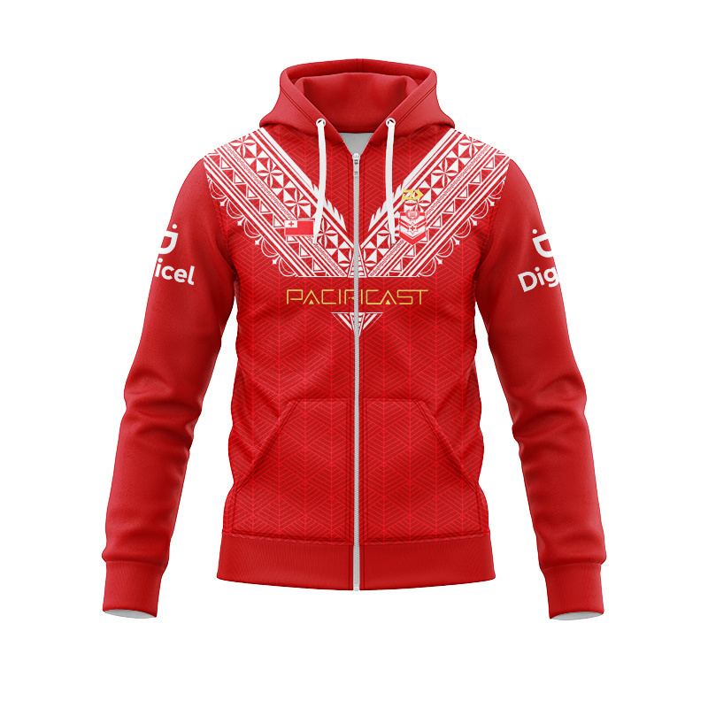 Tonga Rugby League 2025 Home Zipper Hoodie