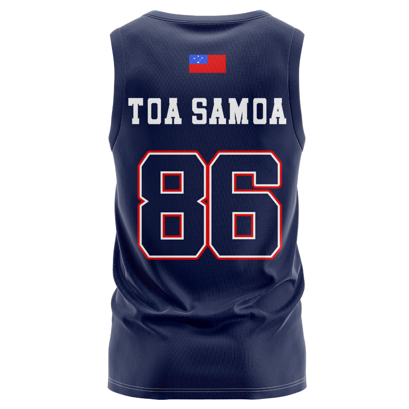 Toa Samoa Rugby League 2025 Oversized Navy Singlet