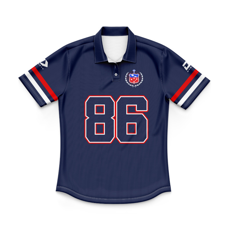 Kid's Toa Samoa Rugby League 2025 Oversized Navy Polo Jersey