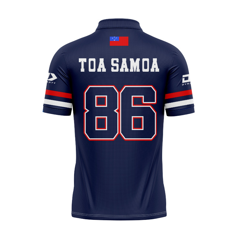 Toa Samoa Rugby League 2025 Oversized Navy Polo Shirt