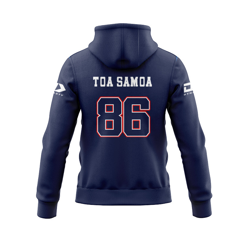 Toa Samoa Rugby League 2025 Oversized Navy Zipper Hoodie