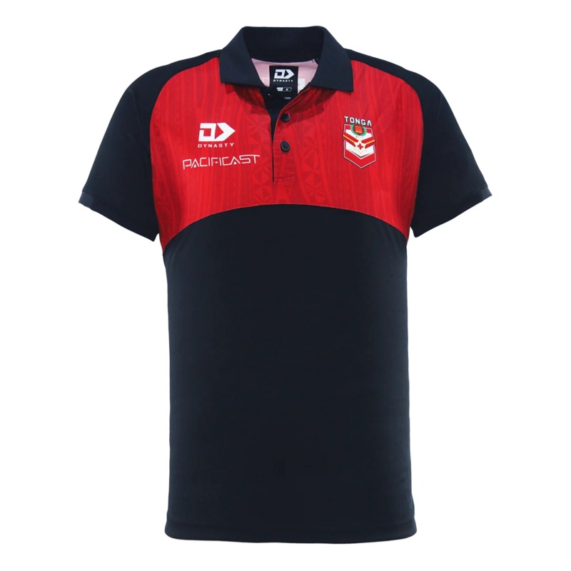 Tonga Rugby League 2025 Black Media Polo Shirt