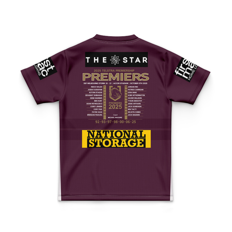 Kid's NRL Brisbane Broncos 2025 Premiers Home Jersey