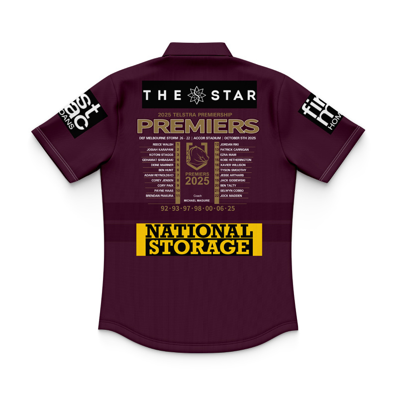 Kid's NRL Brisbane Broncos 2025 Premiers Home Polo Shirt
