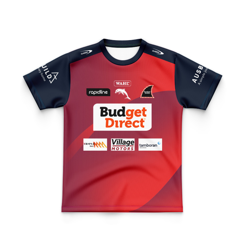 Kid's NRL Dolphins 2026 Red/Black Traning Jersey
