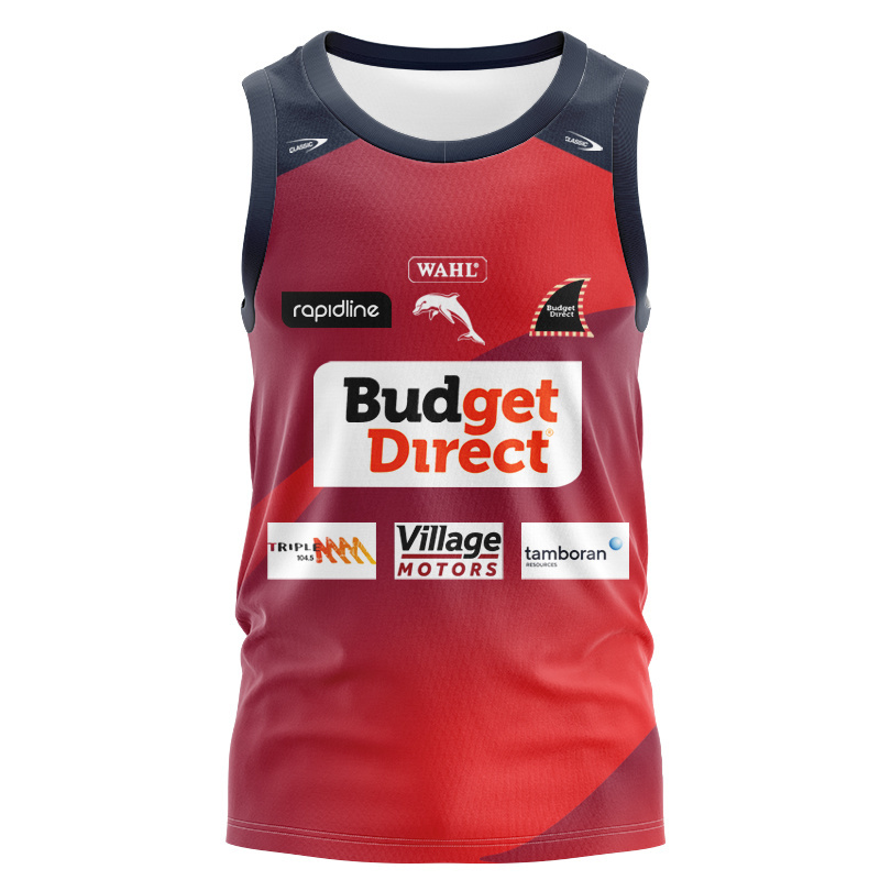 NRL Dolphins 2026 Red/Black Traning Singlet