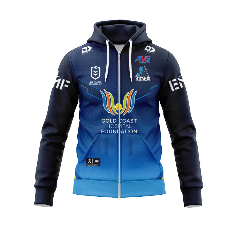 NRL Gold Coast Titans 2026 Fade Replica Home Zipper Hoodie