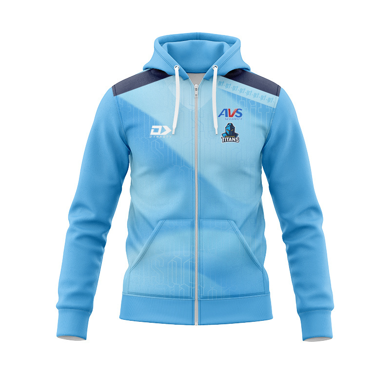 NRL Gold Coast Titans 2026 Bold Cyan Training Zipper Hoodie