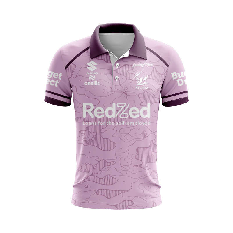 NRL Melbourne Storm 2026 Lilac Training Polo Shirt