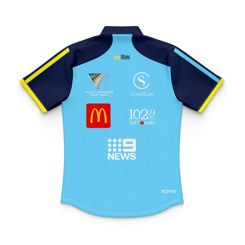 Kid's NRL Gold Coast Titans 2026 Cyan Coaches Polo Jersey