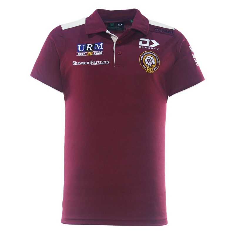 NRL Manly Warringah Sea Eagles 2026 Maroon Media Polo Shirt