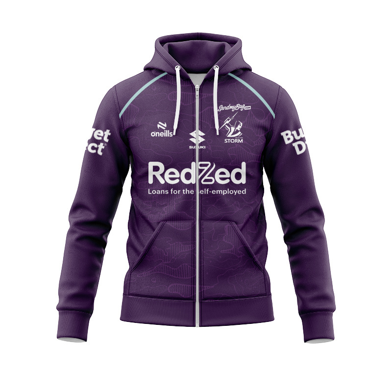 NRL Melbourne Storm 2026 Purple Training Zipper Hoodie