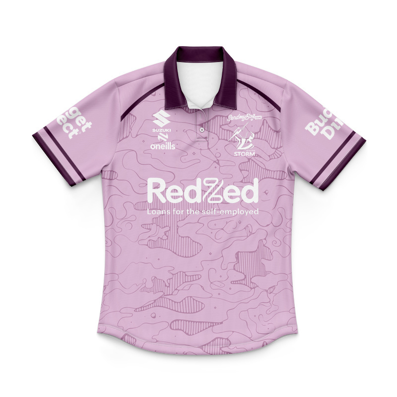 Kid's NRL Melbourne Storm 2026 Lilac Training Polo Jersey