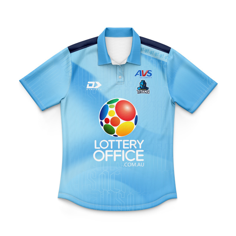 Kid's NRL Gold Coast Titans 2026 Cyan Training Polo Jersey