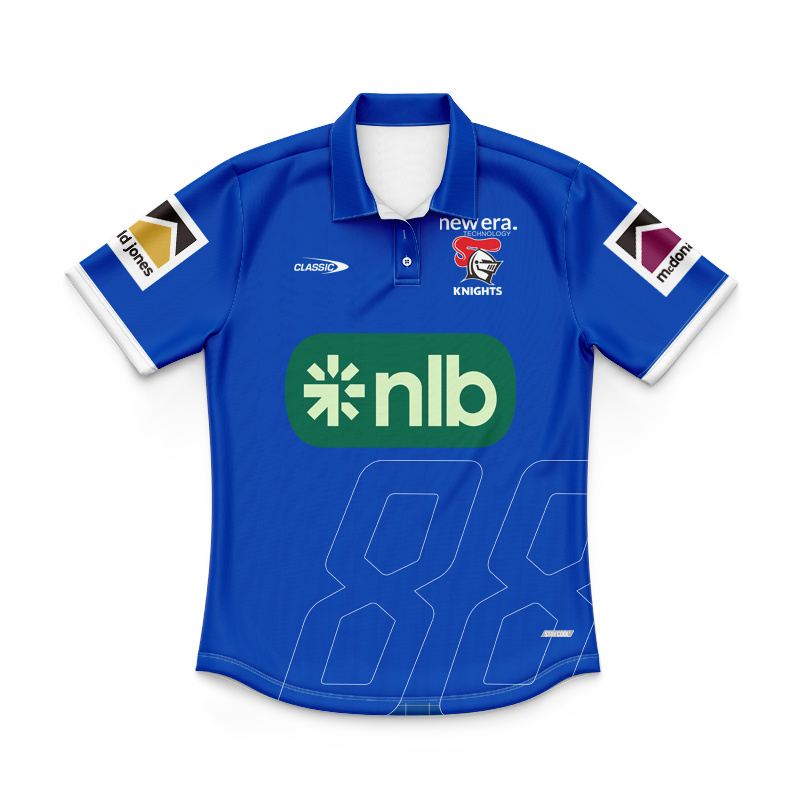 Kid's NRL Newcastle Knights 2026 Blue Training Polo Shirt