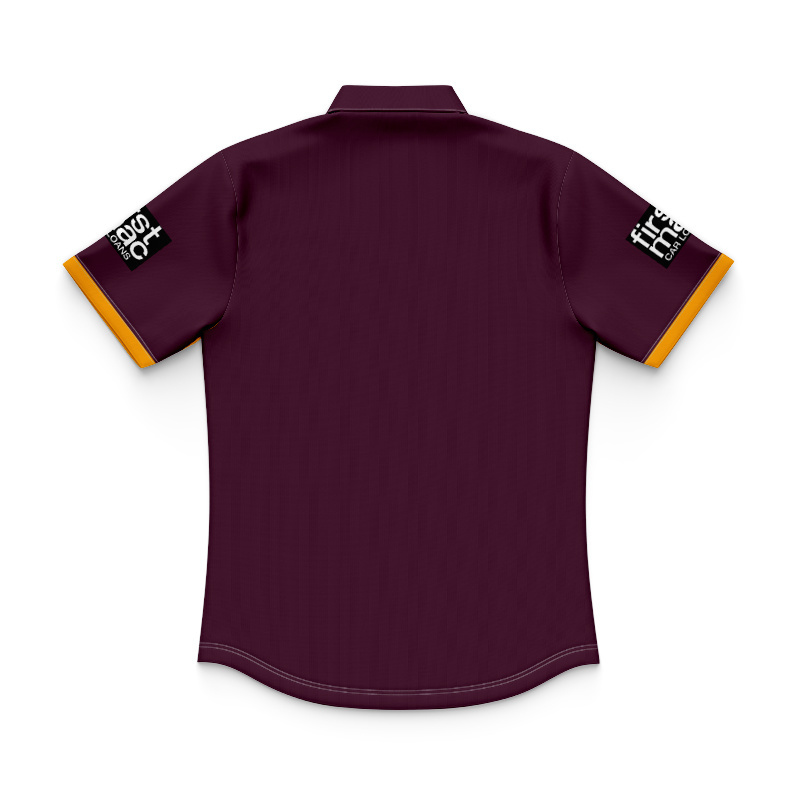 Kid's NRL Brisbane Broncos 2026 Maroon Training Polo Shirt