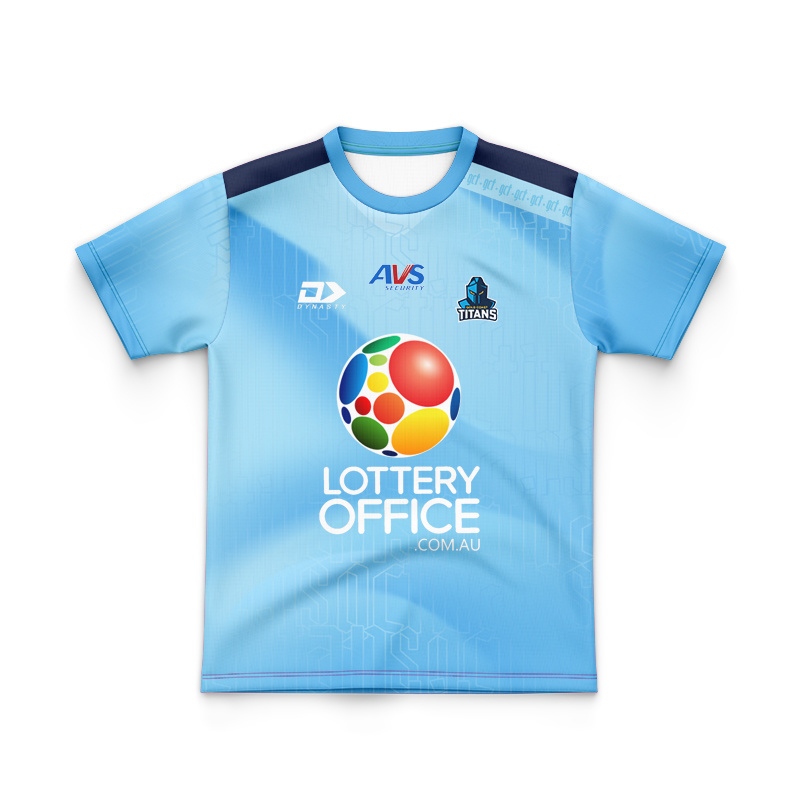 Kid's NRL Gold Coast Titans 2026 Cyan Training Jersey