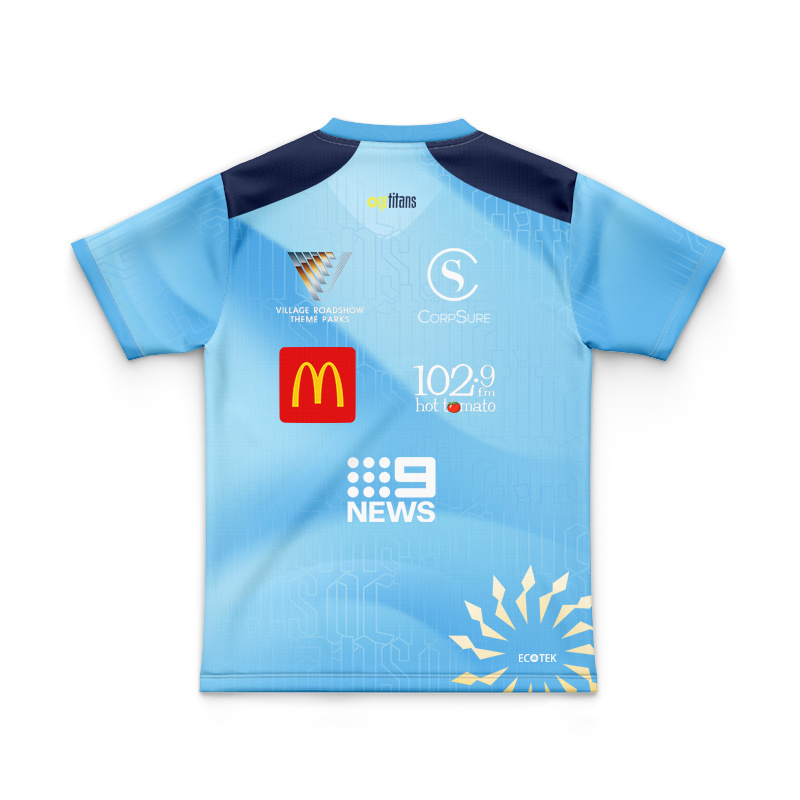 Kid's NRL Gold Coast Titans 2026 Cyan Training Jersey