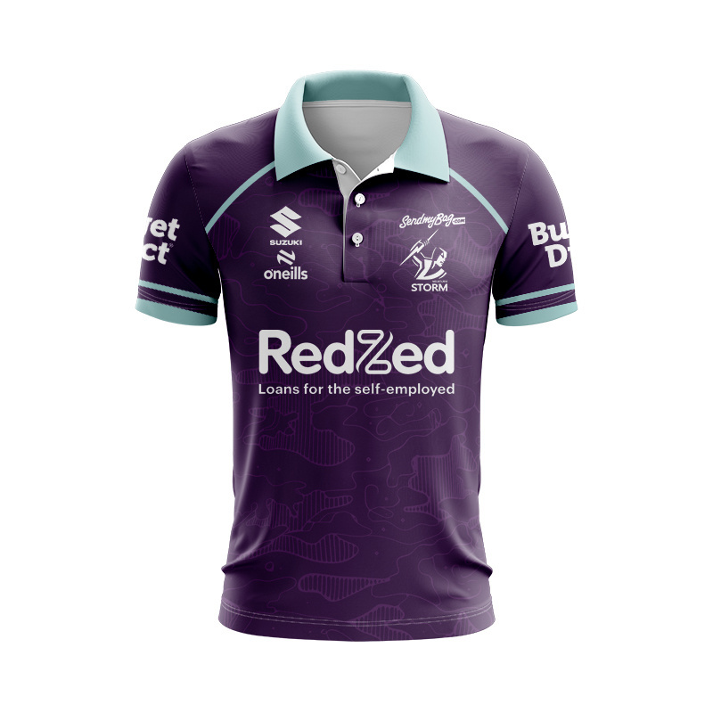 NRL Melbourne Storm 2026 Purple Training Polo Shirt