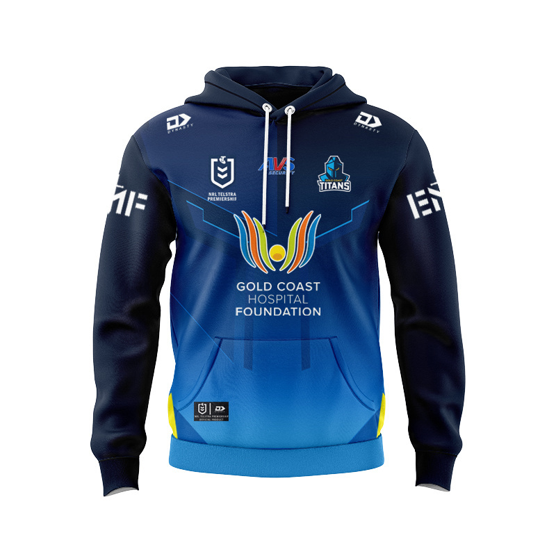 NRL Gold Coast Titans 2026 Fade Replica Home Sport Hoodie