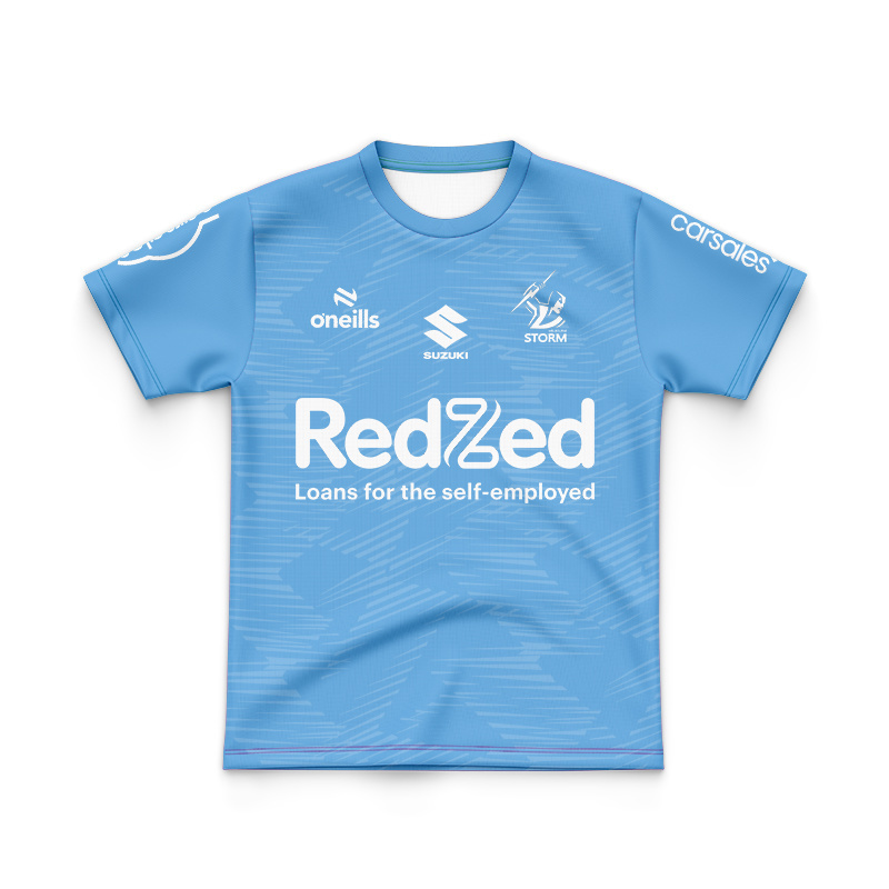 Kid's NRL Melbourne Storm 2025 Blue Training Jersey