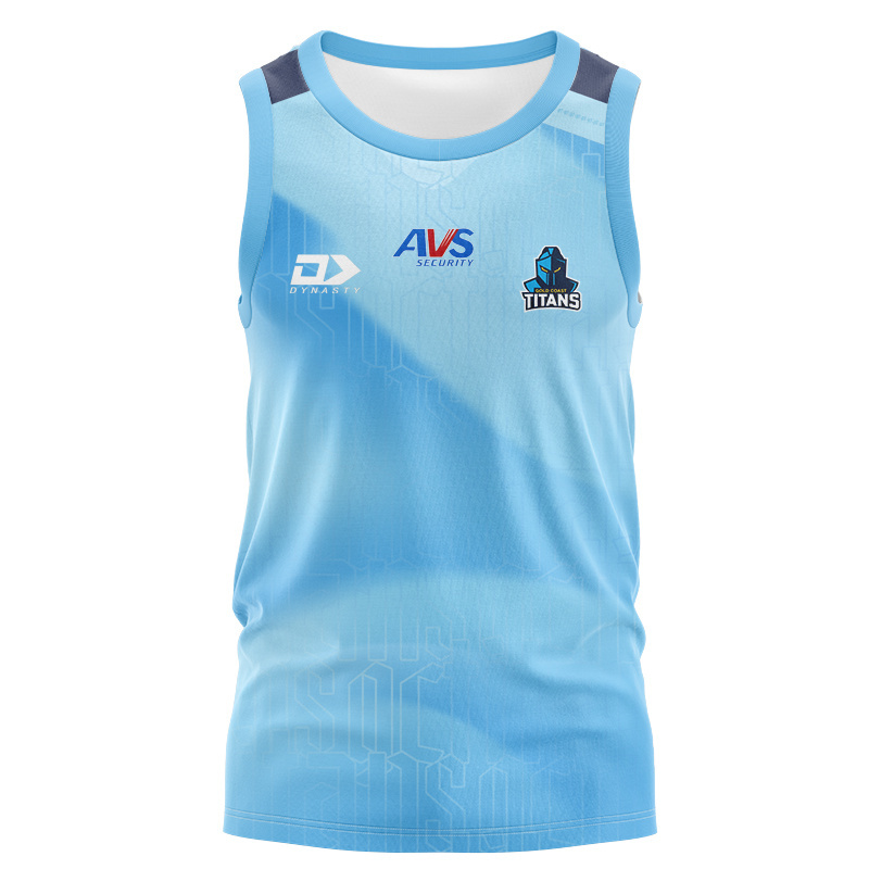 NRL Gold Coast Titans 2026 Bold Cyan Training Singlet