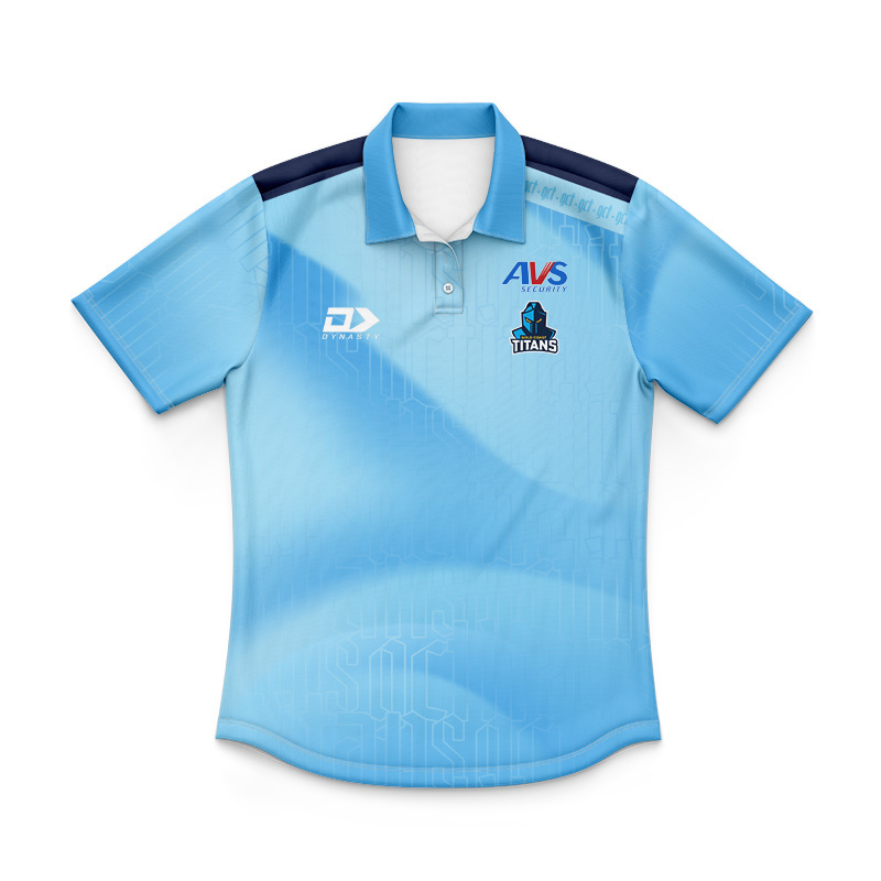 Kid's NRL Gold Coast Titans 2026 Bold Cyan Training Polo Jersey