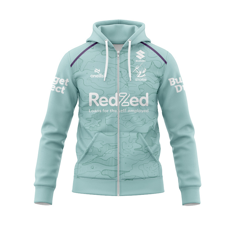 NRL Melbourne Storm 2026 2026 Teal Training Zipper Hoodie