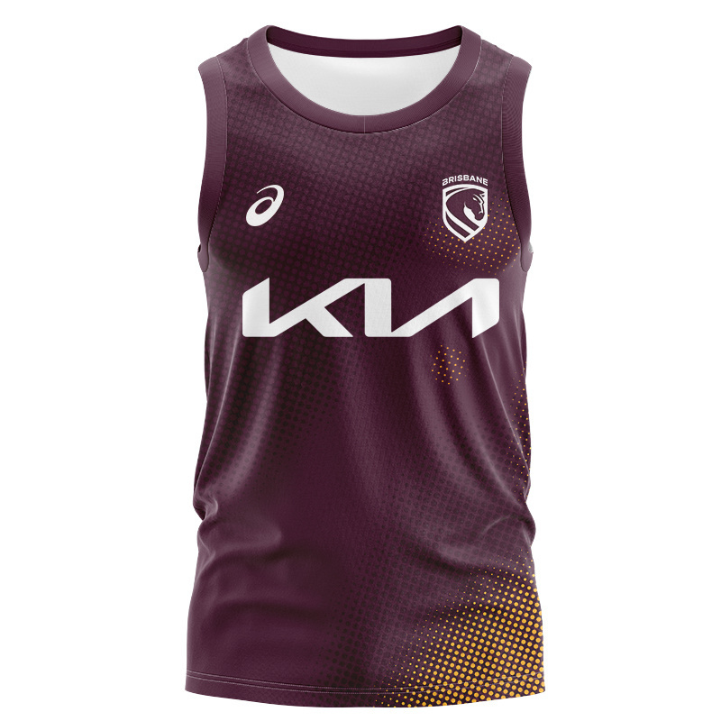 NRL Brisbane Broncos 2026 Maroon Training Singlet